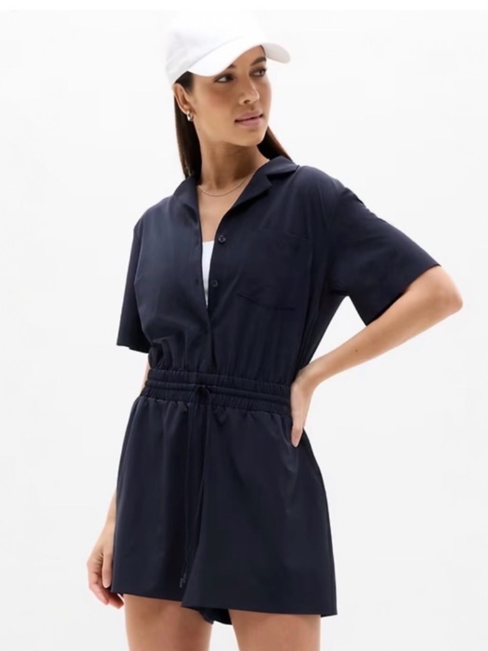 NWT Athleta Avenue Romper - Navy XLT